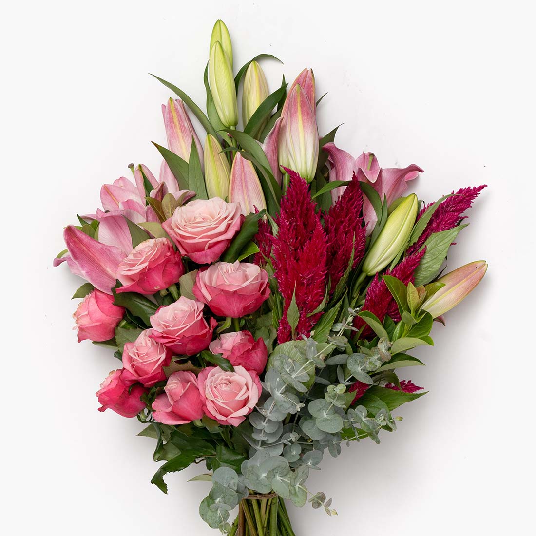 Shades of pink flowers arranged by a Geelong florist